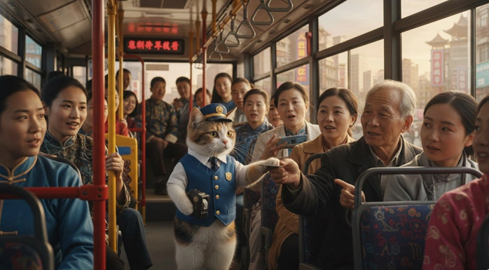 Fenomena Unik: Kucing di China Viral karena Aksi Bak Kondektur Bus